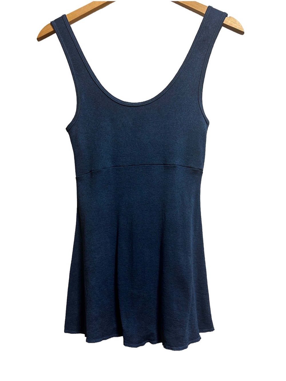 Vintage Michael Stars Navy Blue Empire Flare Scoop Neck Babydoll Tank Top OS